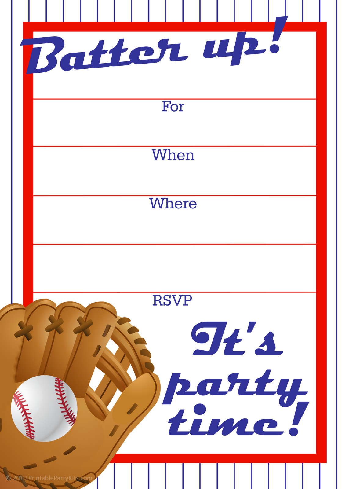 Free Printable Party Invitations Free Baseball Birthday
