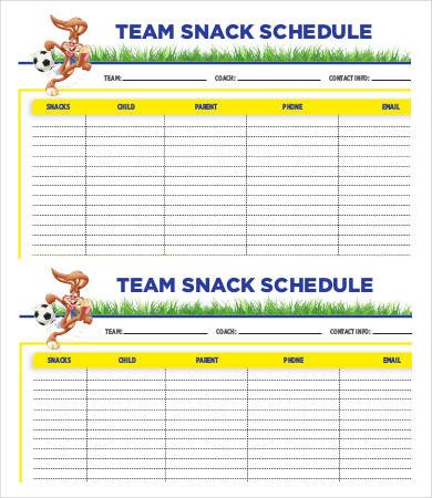 Team Schedule Template 10 Free Word Excel PDF Format