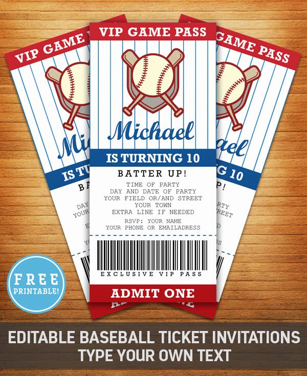 Baseball Birthday Party Invitation Free Printable M Gulin