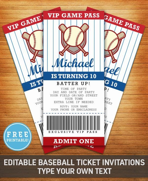 Baseball Birthday Party Invitation Free Printable