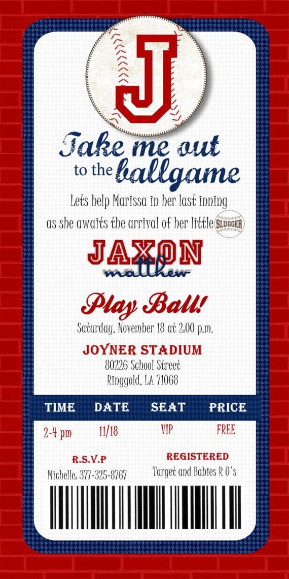 Custom Printable Baseball Ticket Invitation by Joyinvitations