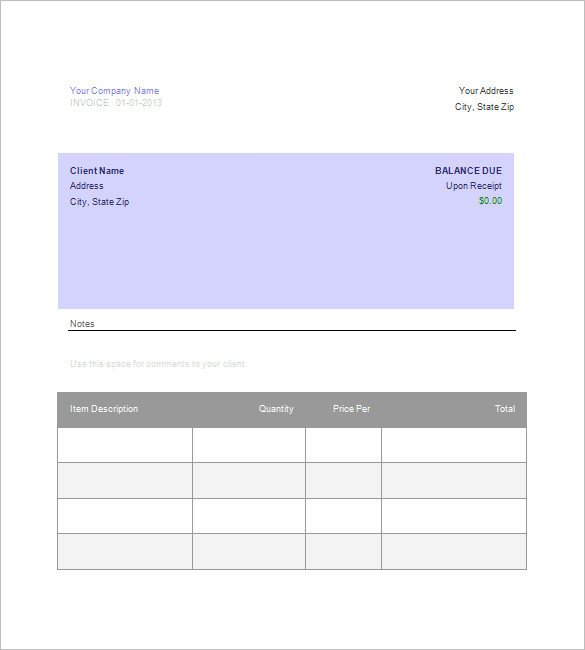 Google Invoice Template 25 Free Word Excel PDF Format