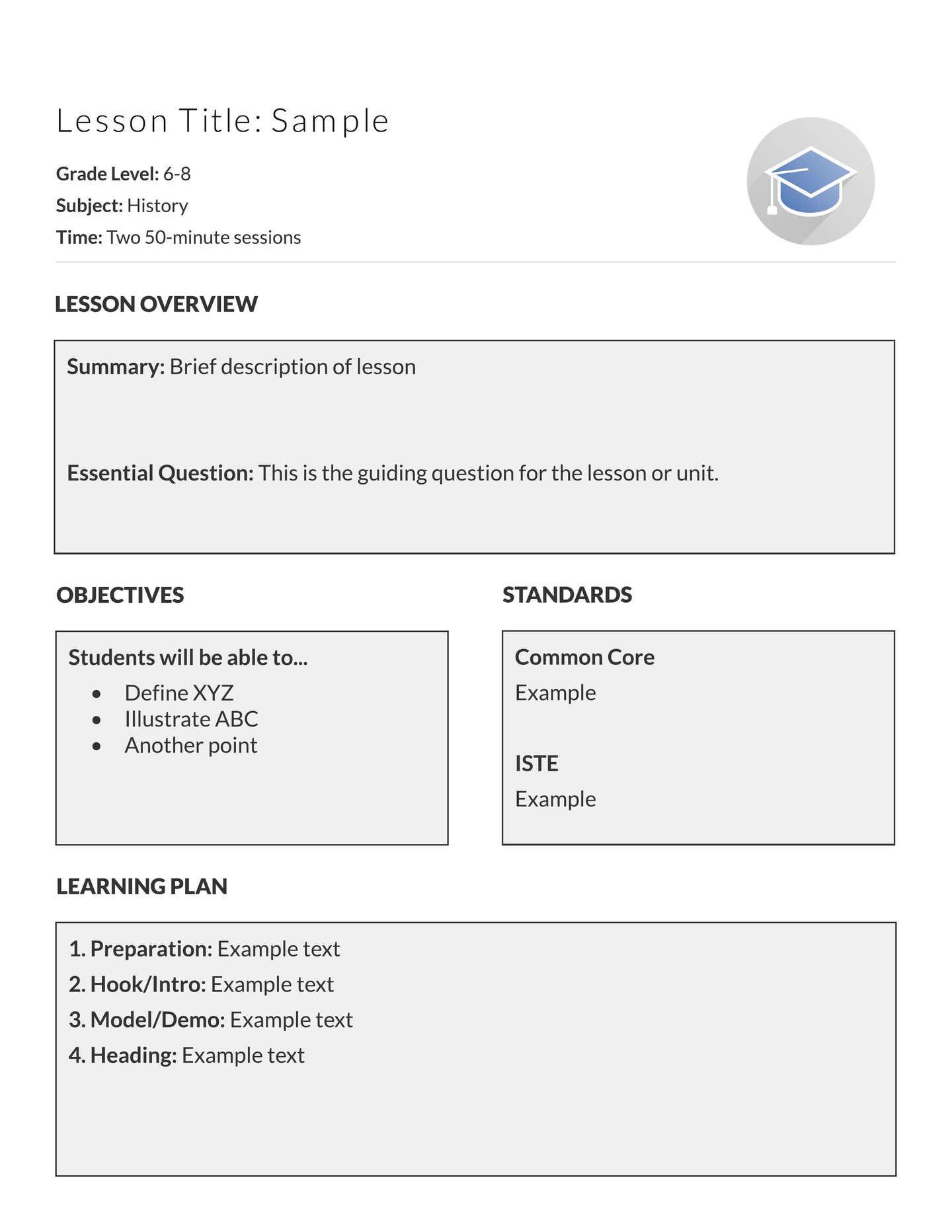 5 Free Lesson Plan Templates & Examples Lucidpress