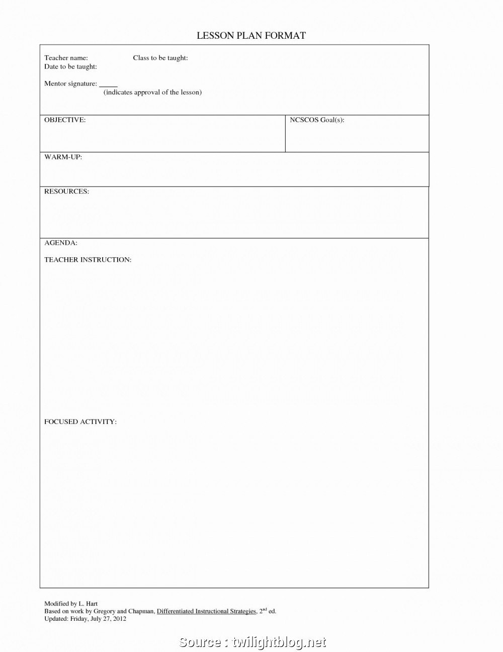 6 Nice Basic Lesson Plan Template Secondary