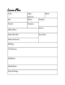 Basic Lesson Plan Template pdf by And a Teacher