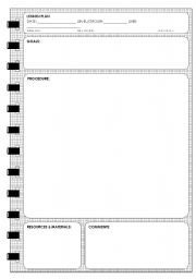 English worksheets LESSON PLAN TEMPLATE
