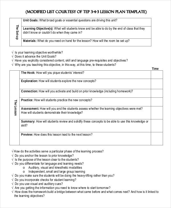 Lesson Plan Template 14 Free Word PDF Documents