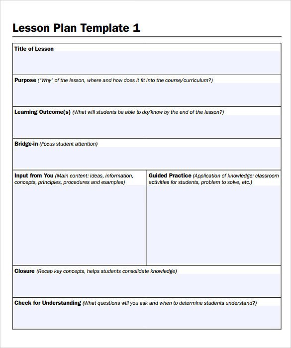 Sample Simple Lesson Plan Template 11 Download Documents