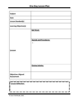 Simple e Day Lesson Plan Template by Kevin Wahlmark