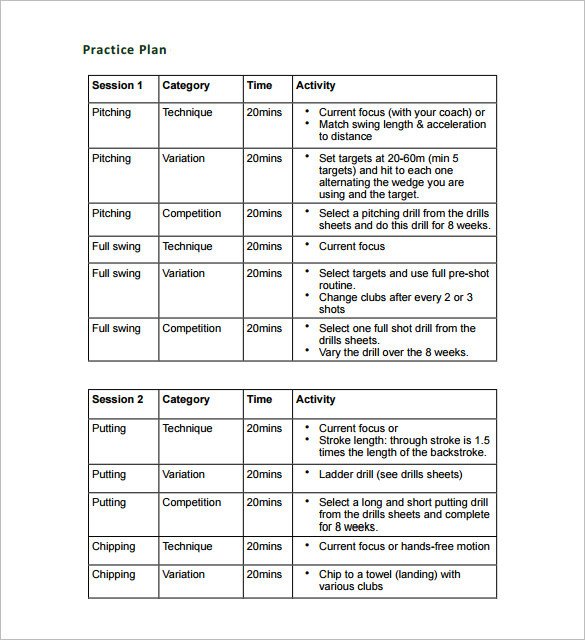15 Practice Schedule Templates Word Excel PDF
