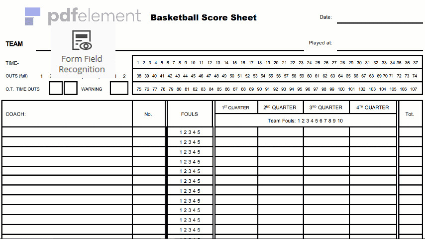 Basketball Score Sheet Free Download Create Edit Fill