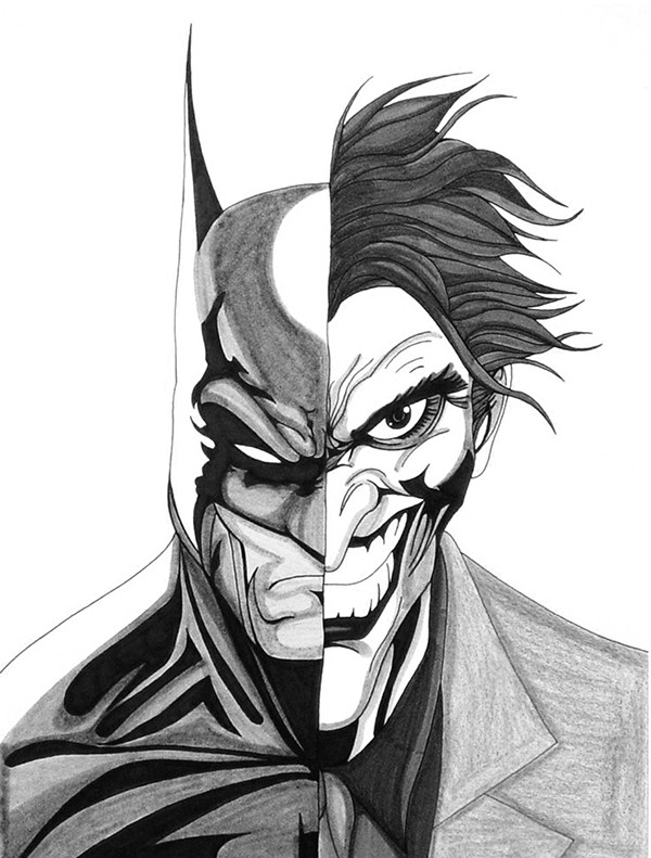 Drawn batman batman joker Pencil and in color drawn