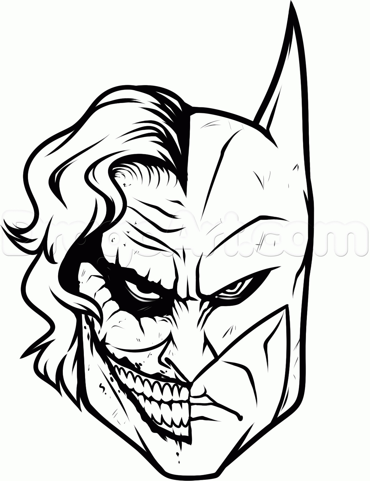 How to Draw Joker and Batman Step by Step Dc ics