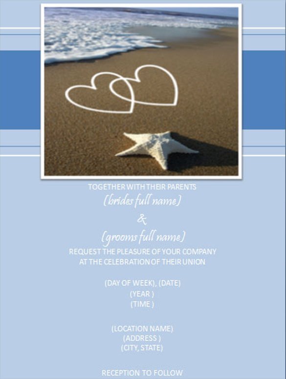 26 Beach Wedding Invitation Templates PSD AI Word