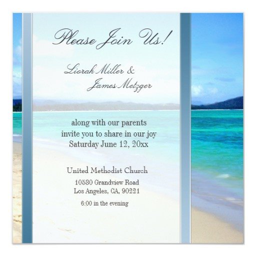 DIY Destination Beach wedding invitation template
