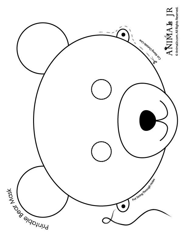 Bear Mask to Print and Color