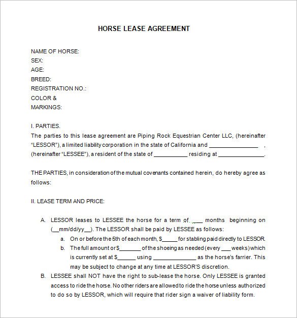 11 Lease Contract Templates Free Word PDF Documents