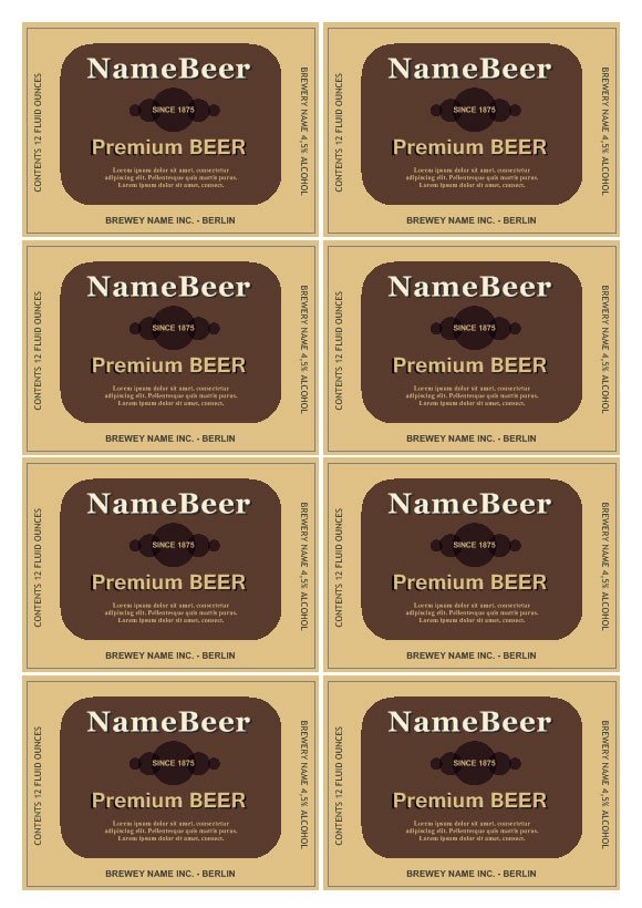 Beer label template