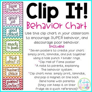 Clip It Behavior Chart Chevron by A Cupcake for the