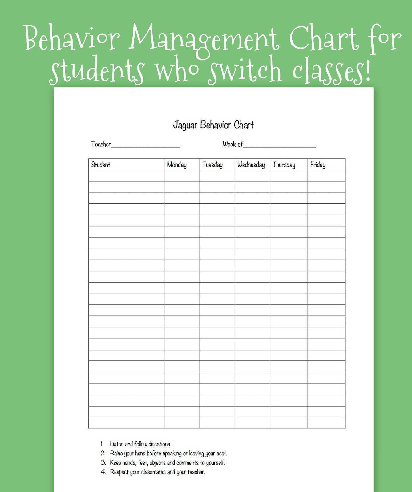 Tween Teaching Classroom Behavior System for Upper Grades