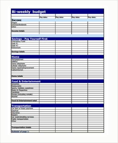 Sample Weekly Bud Forms 7 Free Documents in Word PDF