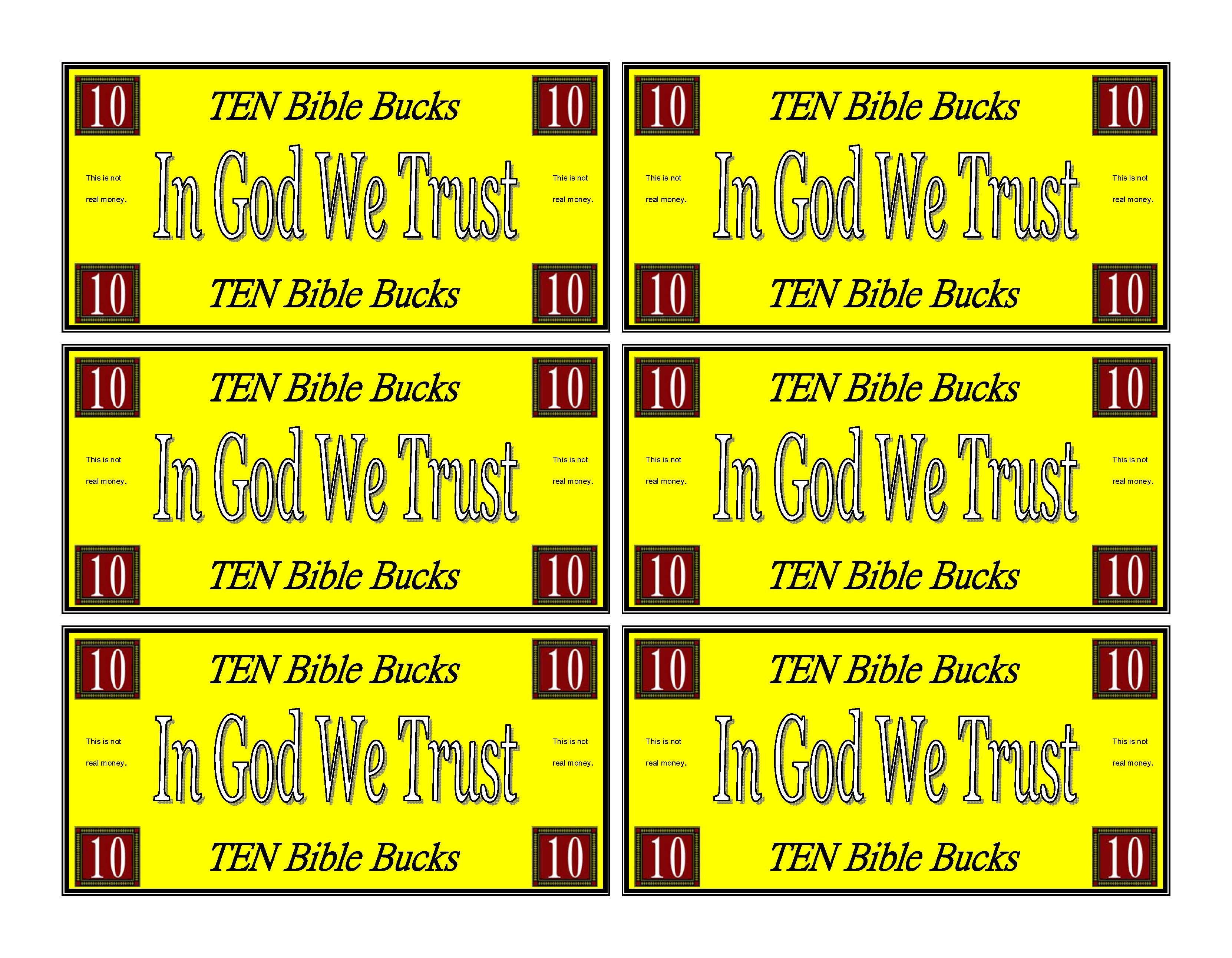 Bible Bucks for Sunday School Kids Ministry Church – Play