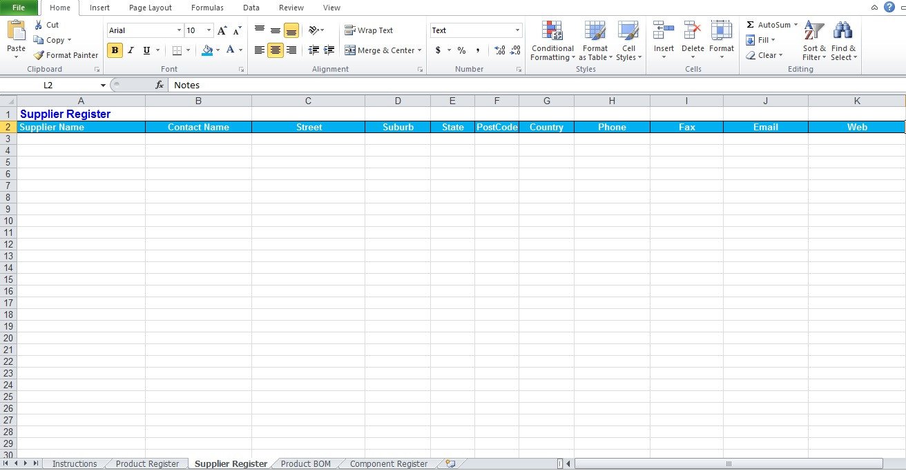 Bill OF Materials Template Free Excel Tmp