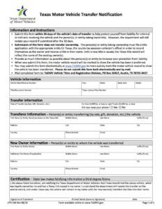 Free Texas Bill of Sale Form PDF Template