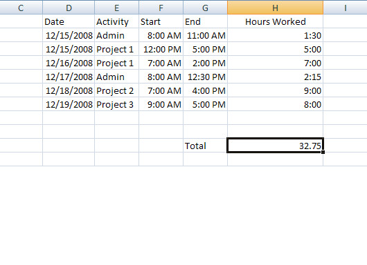 Create a timesheet in Excel to track billable hours for
