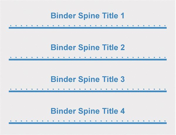 2" binder spine inserts 4 per page