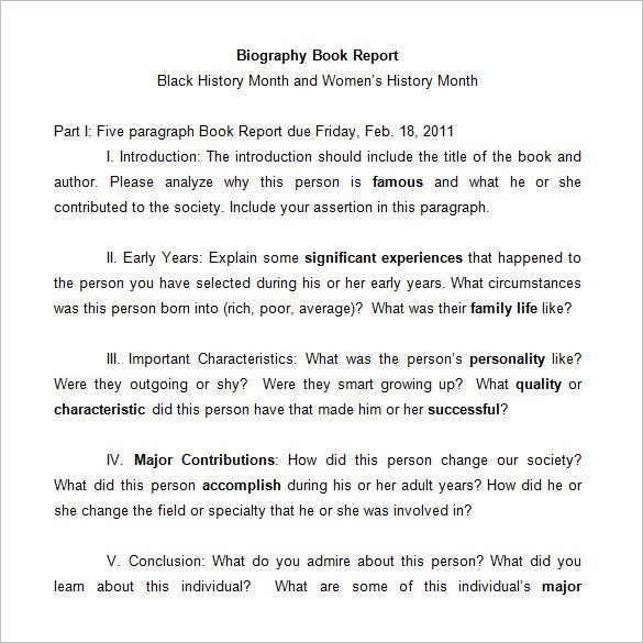 7 Middle School Book Report Templates & Samples DOC
