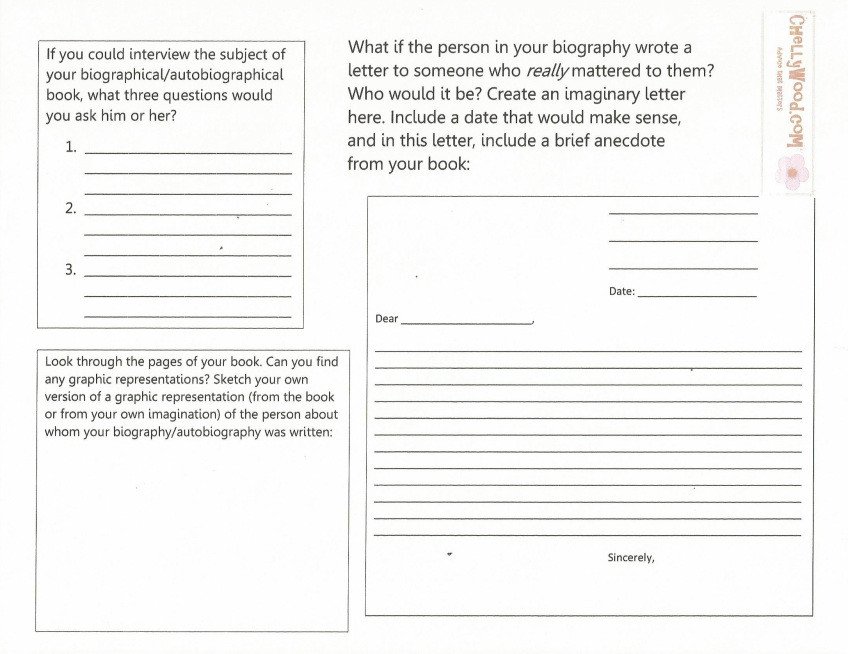 Biographical Book Report Form Pg 2