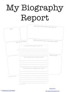 Biography Report Form Template and Organizer