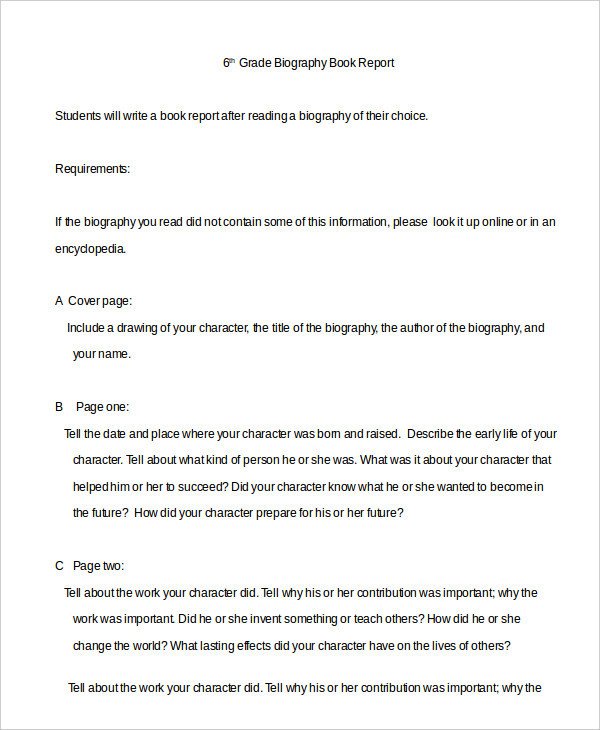 Book Report Template 10 Free Word PDF Documents