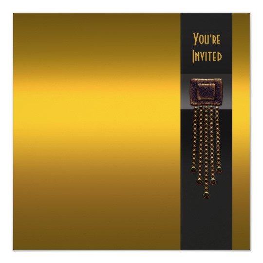 Black Gold Art Deco Party Invitation Template