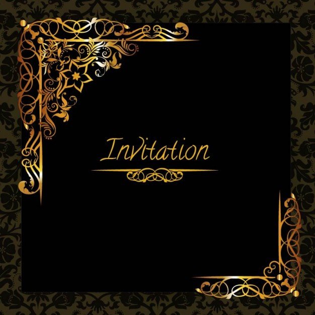 Elegant golden design invitation template Vector