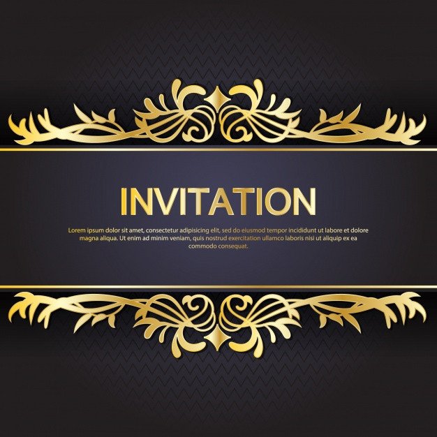 Gold and black invitation template Vector