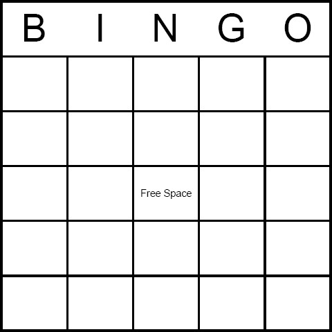 Blank Bingo Card have baby shower guests fill in the