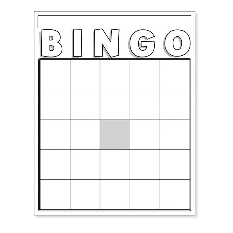 Blank Bingo Cards White Board & Card Games line