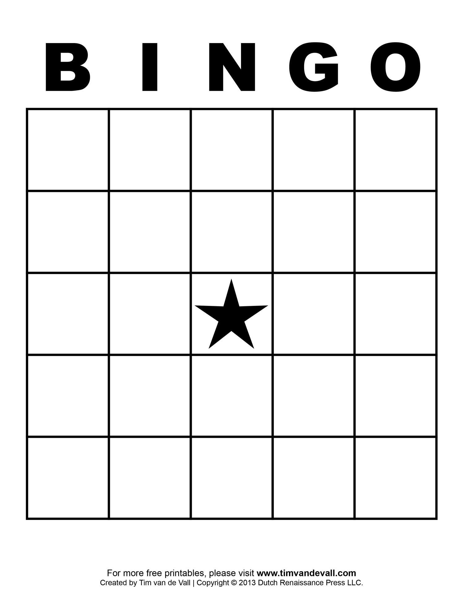 Free Printable Blank Bingo Cards Template 4 X 4
