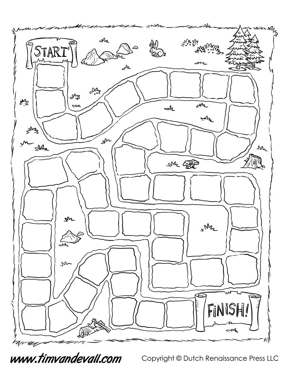 Game Board Template Tim s Printables