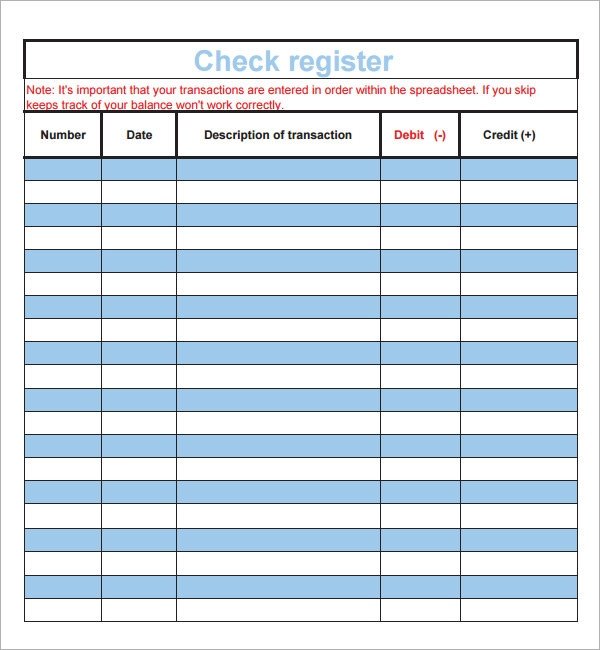 Check Register 9 Download Free Documents in PDF