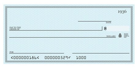 Blank Check Template for shop