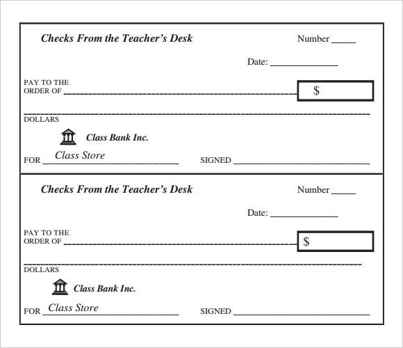 Sample Blank Cheque 5 Documents in PDF PSD
