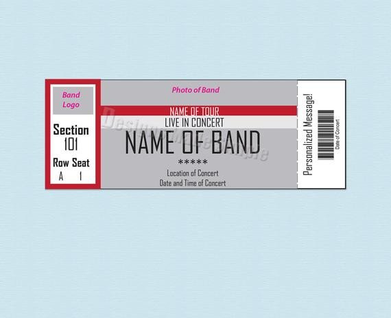 Custom Concert Sporting Event or Broadway Show Ticket