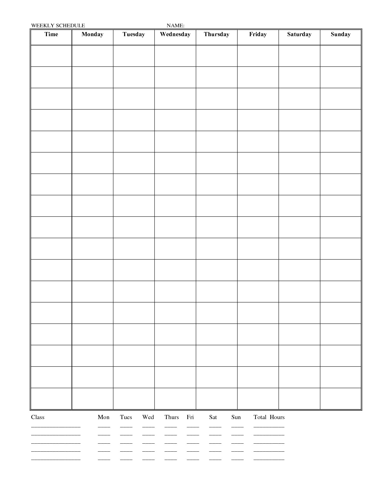 10 Best of Free Printable Blank Employee Schedules