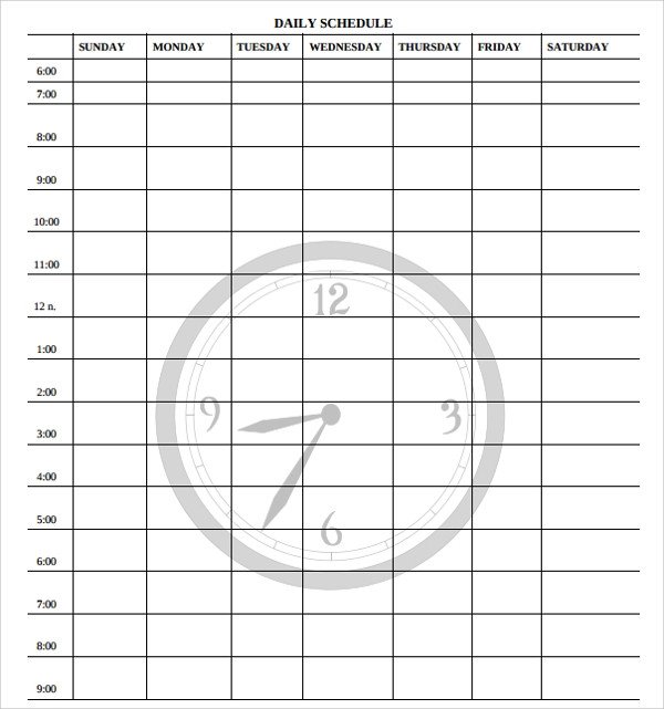 23 Printable Daily Schedule Templates – PDF Excel Word