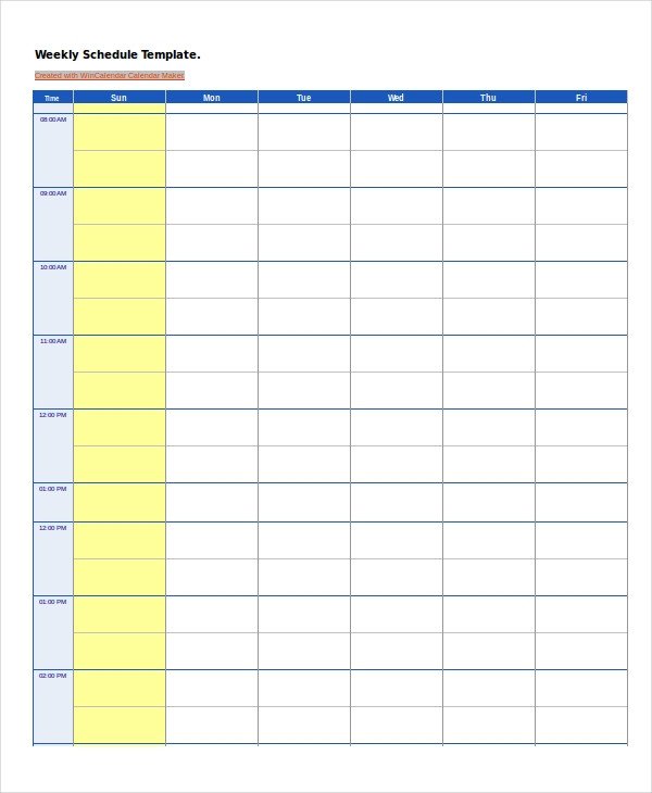 Work Schedule 14 Free PDF Word Excel Documents