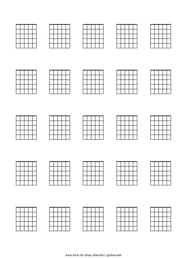 Blank Guitar Chord Diagrams