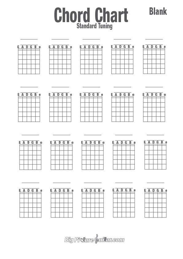 Blank chord chart or diagram low res Guitar